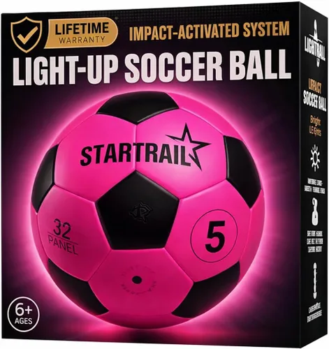 Pelota de fútbol que brilla en la oscuridad | Regalo deportivo para niñas de 6 a 15 años | Pelota LED iluminada con 3 baterías extra y bomba |
