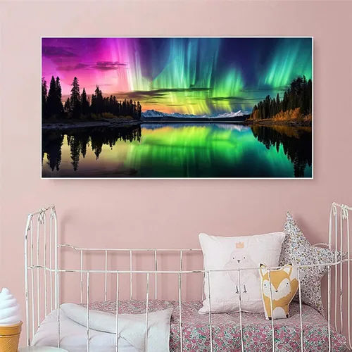 Miniatura 2 de Meothan Kits de pintura de diamantes de auroras boreales para adultos, arte de diamantes 5D de gran tamaño para principiantes adultos, pintura