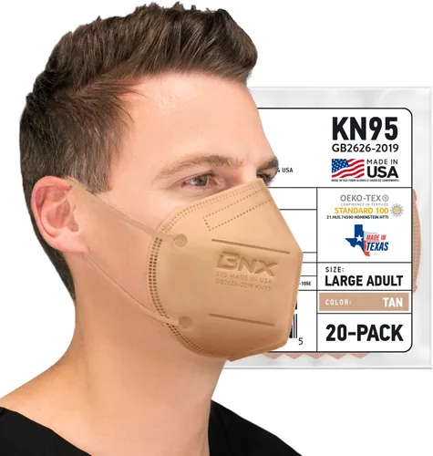 Miniatura 18 de AccuMed BNX KN95 Face Masks Made in USA (Adult Large, Adult Medium, Kids Small) (Earloop) (Model: E95/E95M/E95S)
