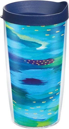 Tervis Etta Vee - Vaso aislado de doble pared hecho en Estados Unidos con aislamiento de doble pared mantiene las bebidas frías y calientes, 16