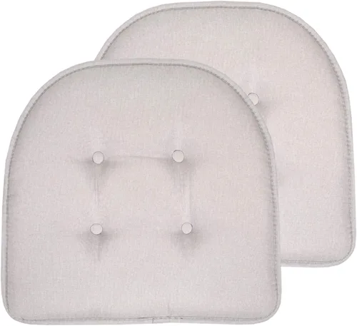 Miniatura 49 de Sweet Home Collection - Cojín de espuma viscoelástica para silla con capitoné, antideslizante, parte trasera de goma, en forma de U, 17 x 16 Piel