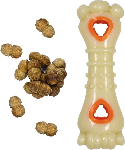 Miniatura 11 de Nylabone Hueso de Nuca Pop-in Juguete Dispensador de Golosinas Poderoso con 30 Recargas, Juguete Interactivo de Dispensación de Golosinas