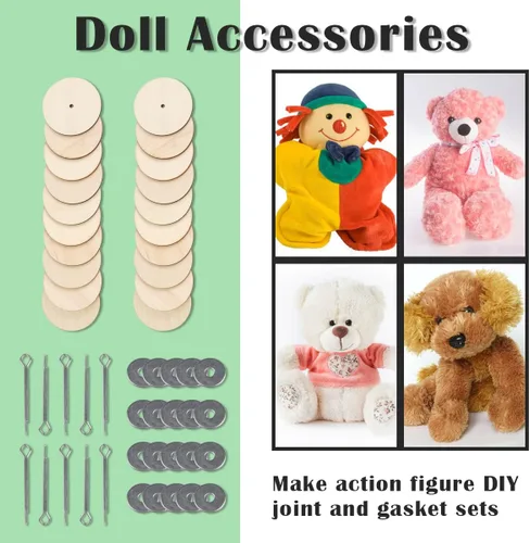 Miniatura 3 de Juego de 10 conectores de articulación de muñeca de 0.787 in, 1.181 in, 1.575 in, 1.969 in, juntas de pasador de chaveta y discos de tablero