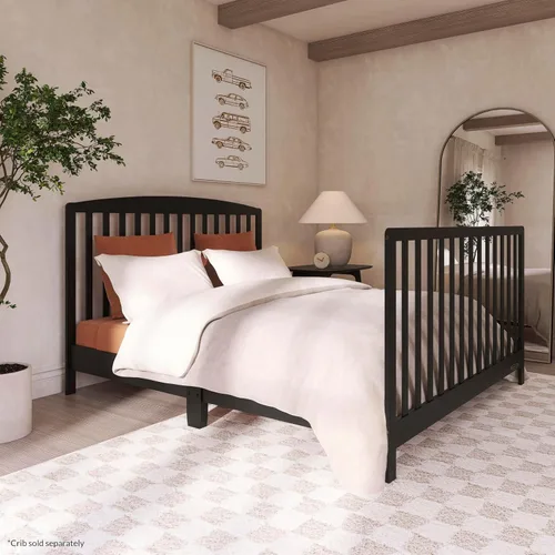 Miniatura 2 de Dream On Me Riel de cama universal, mantequilla de almendra, kit de conversión de cuna a cama, madera maciza, fácil montaje