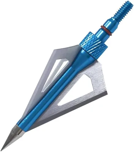 Miniatura 4 de 3 cuchillas de caza de 100/125 granos, cabezas de flecha atornilladas, puntas de flecha compatibles con ballesta y arco compuesto + 1 estuche