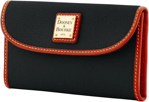 Miniatura 2 de Dooney & Bourke Billetera, cartera de embrague continental de grano de guijarros, Negro