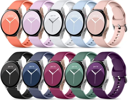Miniatura 12 de DaQin Paquete de 10 correas compatibles con Samsung Galaxy Watch 7/6/5/4 1.575 in 1.732 in/Watch 6 Classic 1.693 in 1.850 in/Watch 5 Pro 1.772