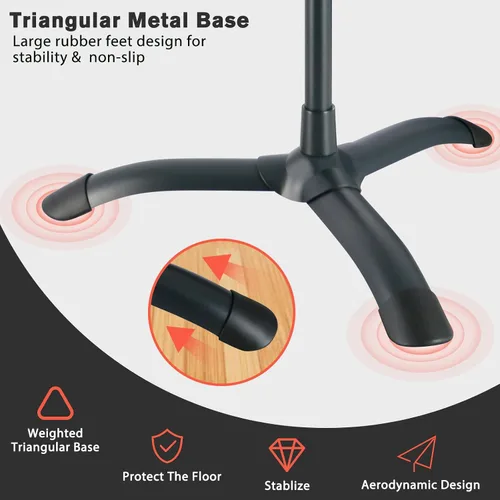 Miniatura 5 de RANMING Soporte de música resistente de doble uso, plegable, para partituras, soporte ajustable para notas musicales con soporte para micrófono, Azul