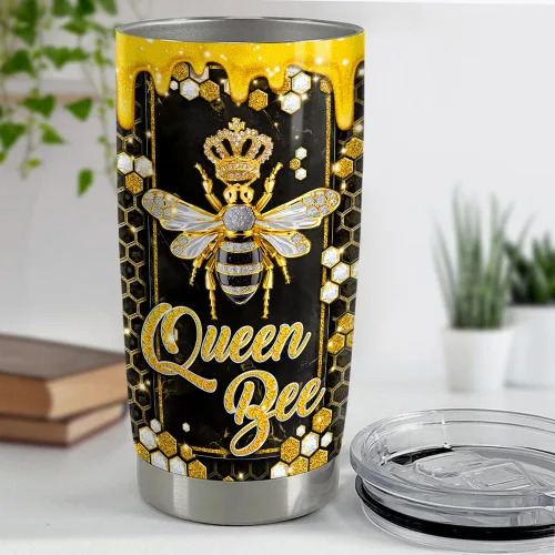 Miniatura 4 de SANDJEST Regalos de abeja para mujeres y niñas, vaso de abeja de 20 onzas, dibujos de joyería, vasos aislados de acero inoxidable, taza de viaje