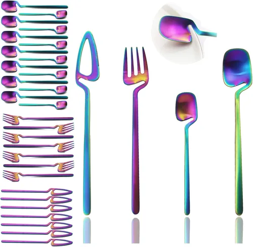 Miniatura 11 de JASHII Cuchara de mermelada de miel, mini cuchara de café de acero inoxidable, cucharadita, 6 piezas (plata mate)