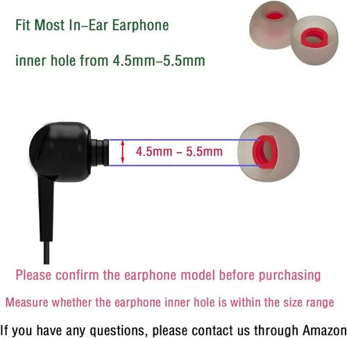 Miniatura 4 de 10 pares de puntas de silicona medianas para auriculares de repuesto para auriculares intraurales, puntas de goma para auriculares