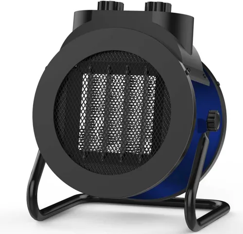 Calentador de ambiente eléctrico de 1500 W con ángulo ajustable de 90°, protección contra sobrecalentamiento, calentador para garaje, oficina, uso