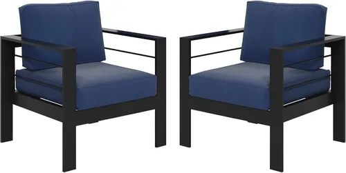 Miniatura 10 de Solaste Aluminum Patio Sofa with Coffee Table,3 PCS Patio Furniture Set with Cushions, All-Weather Outdoor Sofa for Balcony, Deck, Backyard, Porch