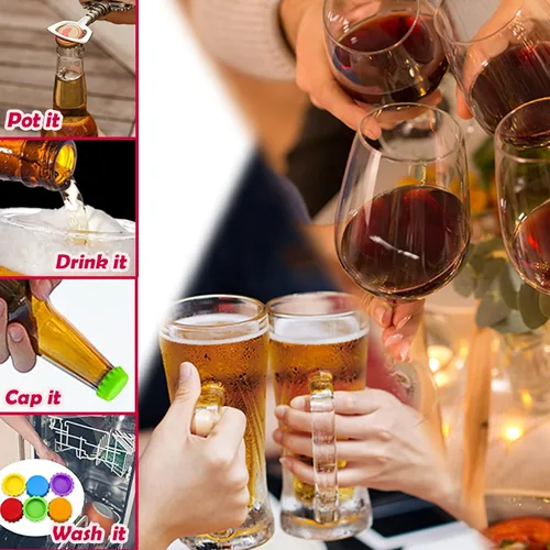 Miniatura 6 de Tapas para botellas, tapas de botellas de cerveza, de silicona, reutilizables, para refrescos, bebidas, HomeBrew, utensilios de cocina, evitar