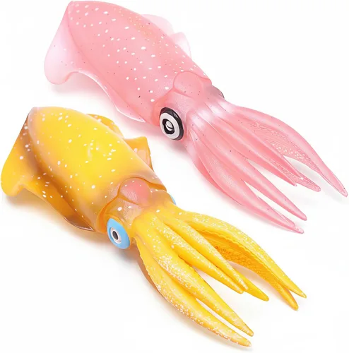 Miniatura 6 de Gemini&Genius Juguete de calamar para niños, animal bioluminiscente marino, juguete de sepia, figura de acción de animal marino, regalo ideal
