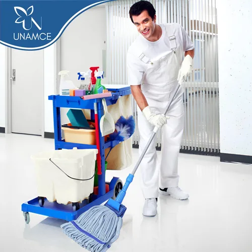 Miniatura 3 de Paquete de 2 cabezales de trapeador de microfibra resistentes de repuesto, resistente, azul, lavable a máquina, extra absorbente, extra grande