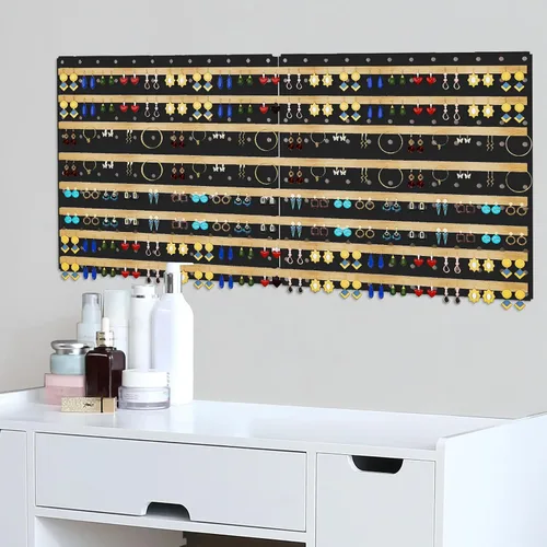 Miniatura 9 de Tablero de Clavijas, Paquete de 4 Paneles de Tablero de Clavijas de Metal Negro, Organizador de Pared con Marco Doblado, Tablero de Clavijas Grande