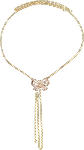 Miniatura 4 de Cadena de cintura con dije de mariposa de diamantes de imitación, tanga de cristal, tanga de cadena G, tanga de mariposa con diamantes de imitación