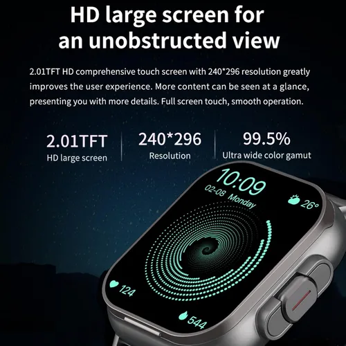 Miniatura 3 de Reloj inteligente con auriculares, pantalla HD de 2.01 pulgadas, reloj inteligente 2 en 1 con más de 100 modos deportivos rastreador de fitness