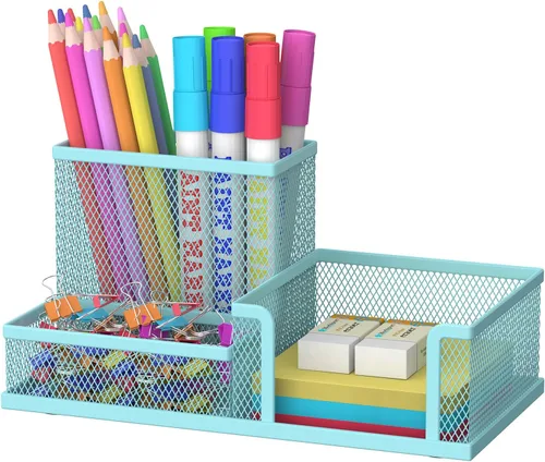Miniatura 12 de SUPEASY Organizador de Escritorio Porta Lápices, Organizador de Suministros de Oficina con 3 Compartimentos, Accesorios de Escritorio y Negro