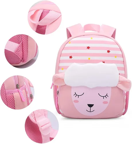 Miniatura 4 de Mochila impermeable para niños de 2 a 5 años para el jardín de niños mochila 3D de lindos dibujos animados de neopreno mochila de animales para niños