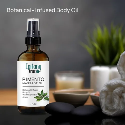 Miniatura 2 de Aceite de masaje de pimiento natural de 4 onzas Aceite corporal con infusión botánica Aroma herbario cálido Aceite de oliva y aceite de ricino