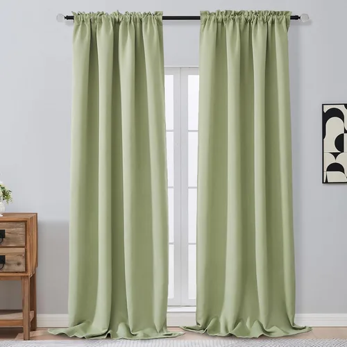Miniatura 252 de OVZME Cortinas opacas turquesa para tratamiento de ventanas pequeñas, cortinas cortas con bloqueo de luz para ventana de cocina sobre el fregadero