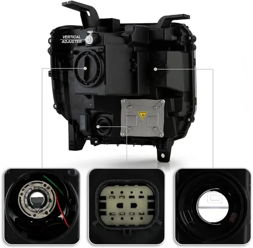 Miniatura 3 de ACANII - Para [modelo HID/Xenon] 2016 2017 2018 GMC Sierra 1500 LED DRL proyector faro reemplazo - Conductor