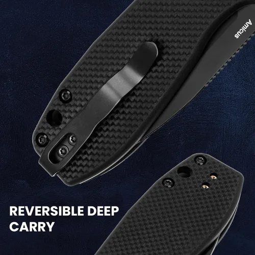 Miniatura 5 de Kizer Amicus Cuchillo de bolsillo pequeño, 2.95 pulgadas 9Cr18MoV hoja de acero, mango negro G10 plegable EDC cuchillo L3002A1