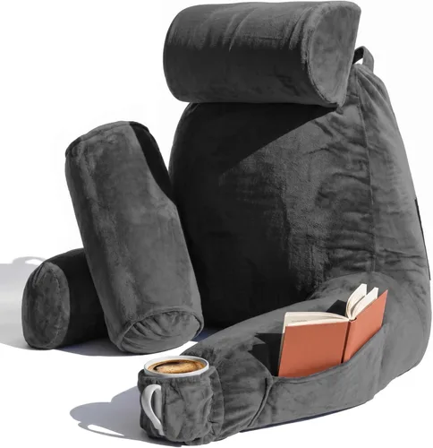 Miniatura 44 de Nestl Almohada de lectura para niños y adolescentes con espuma viscoelástica triturada, almohadas de respaldo para leer, ver y jugar, uso