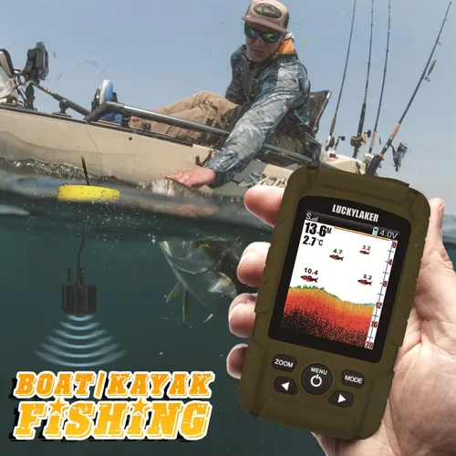 Miniatura 2 de LUCKY Buscador de peces de profundidad de agua, impermeable, portátil, buscador de peces de pesca, buscador de pesca en hielo, sensor de sonar