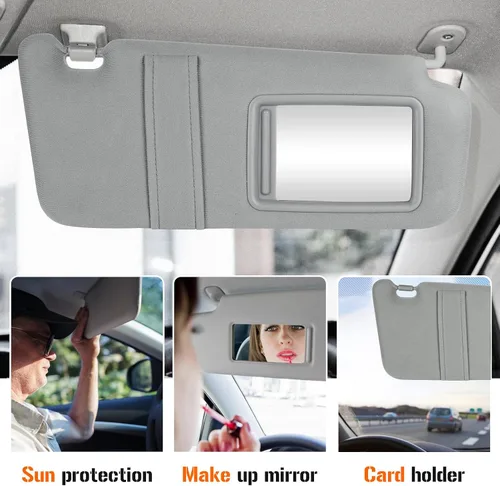 Miniatura 4 de Visera solar con luz para Toyota Camry 2007-2011 con techo solar, lado derecho del pasajero gris. Reemplaza 74320-06800-B0