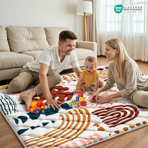 Miniatura 5 de Alfombras de Juego para Bebés para el Piso, Alfombra de 71x59 para Corralito de Bebés, Alfombra de Gateo Extra Gruesa y Suave para el Piso, Alfombra