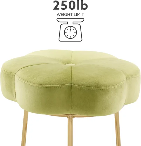 Miniatura 13 de Linon Talulah - Taburete decorativo y tocador verde claro y dorado
