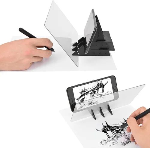 Miniatura 9 de Ejoyous Tablero de plantilla portátil, caja de luz, tablero de dibujo, dibujo, espejo, reflejo, atenuación, copia, pintura, limitación, herramienta