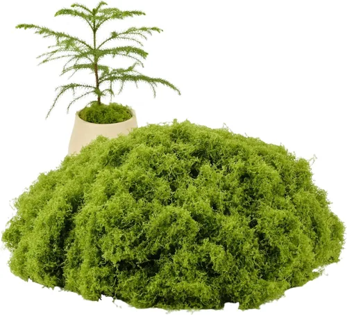 Miniatura 8 de El musgo verde oscuro se utiliza para manualidades, musgo artificial, rellenos de jarrones de vidrio, bodas, Navidad, fiestas verdes de primavera