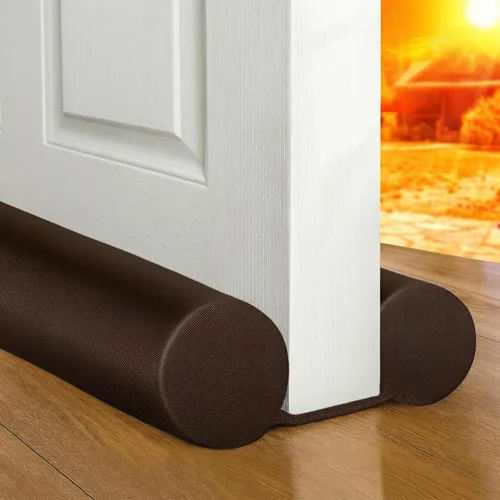 MAXTID - Topes para puertas protectores de corrientes de aire, tope marrón ajustable de doble cara para puertas de 32 a 38 pulgadas, para puerta de