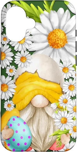 iPhone 16 Easter Chick Gnome Graphic For Women Floral Daisy Flower Case