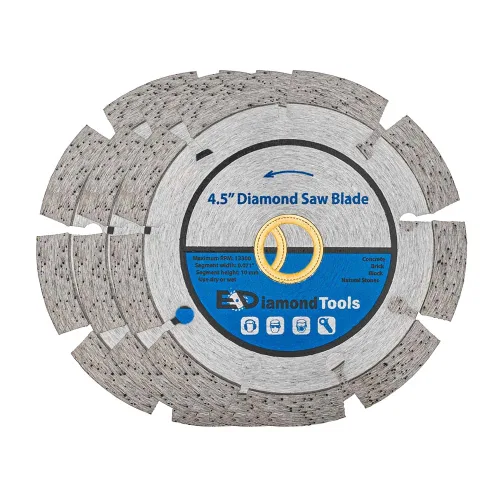 Miniatura 32 de Hoja de sierra de diamante segmentada de 4 "para hormigón, ladrillo, bloque y mampostería, altura de segmento de 0.394 in, eje de 7/8"-5/8