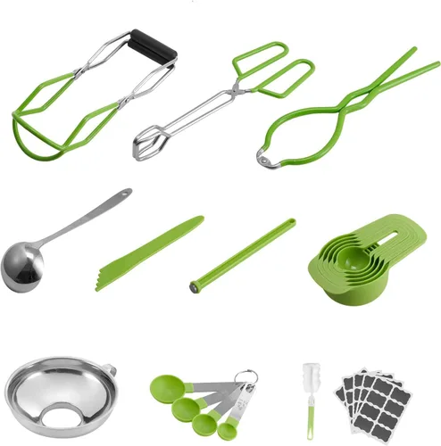 Miniatura 9 de VEVOR Kit de Suministros de Conservas para Principiantes, Kit de Baño de Agua de Acero Inoxidable de 9 Piezas, Set de Herramientas de Conservas
