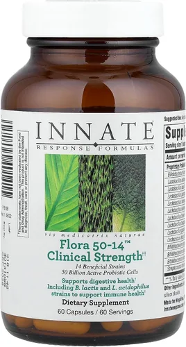 Miniatura 8 de Innate Response Formulas Flora 50-14 Clinical Strength - Suplemento probiótico con 50 mil millones de UFC - 14 cepas probióticas - Vegano y sin OMG