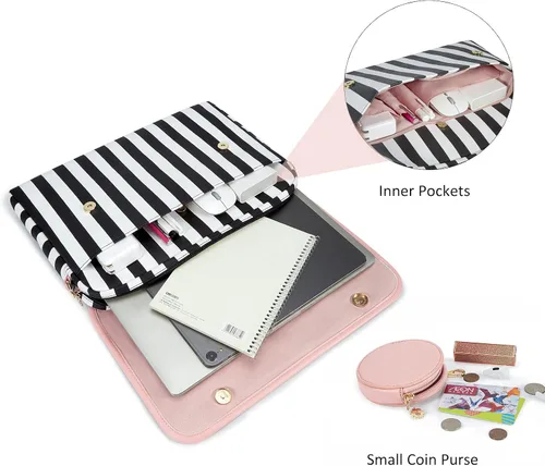 Miniatura 3 de ECOSUSI Bolsa de hombro para laptop de 13 a 15 pulgadas funda protectora de computadora compatible con MacBook AirPro