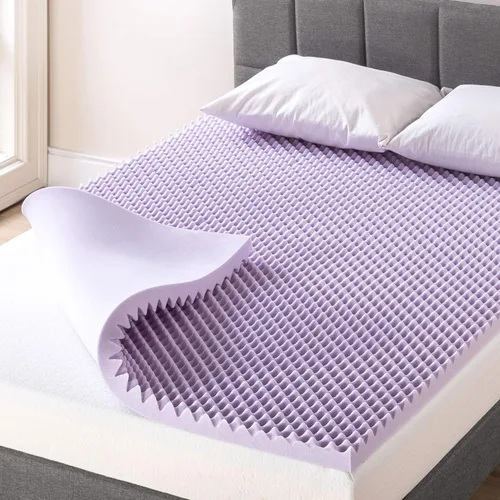 Best Price Mattress Cubrecolchón de espuma viscoelástica con diseño de caja de huevos de 2 pulgadas con infusión de lavanda relajante, certificado