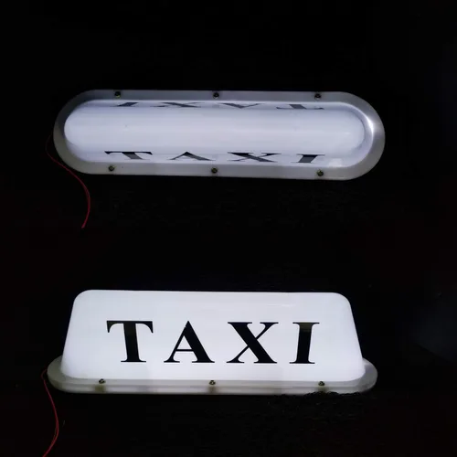 Miniatura 6 de Señal de taxi de 12 V con base magnética, luz de cúpula, techo de taxi iluminada para coche, 12 V, luz superior impermeable con encendedor