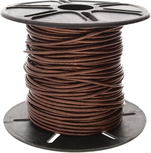 Miniatura 59 de The Beadsmith Cordón de cuero – Negro – Bobina de 0.039 in – 5 yardas/14.8 ft – Tanga de cuero indio ideal para trenzar, cuentas, collares, cordones