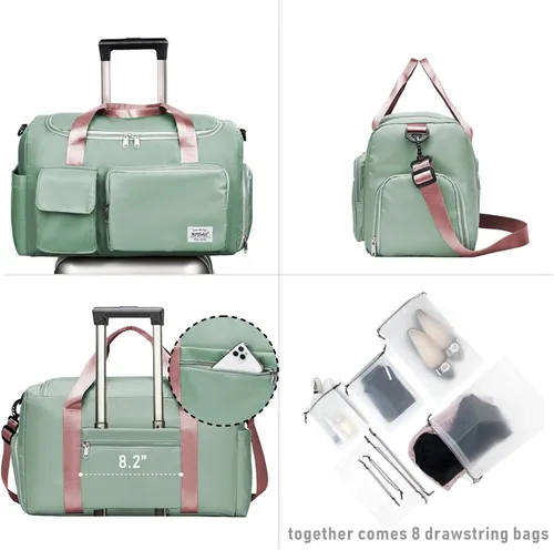 Miniatura 2 de NPBAG Bolsa de viaje para mujer, bolsa de mano grande expandible para fin de semana, bolsa de entrenamiento de gimnasio, bolsa de noche, bolsa