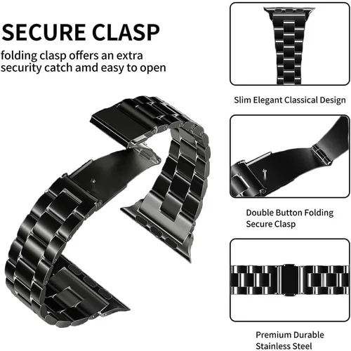 Miniatura 3 de Compatible con Apple Watch Band para mujer y hombre de 1.614 in 1.575 in 1.496 in 1.732 in 1.772 in 1.654 in Ultra 1.929 in, pulsera de metal