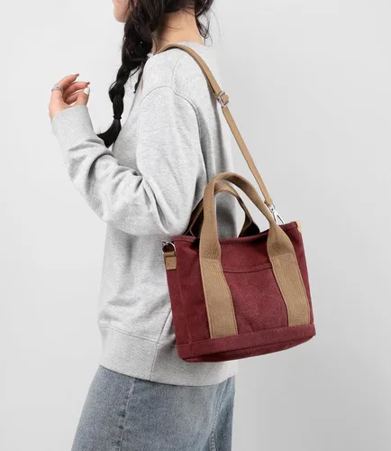 Miniatura 6 de Bolso de mano pequeño con cremallera para mujer, bolso cruzado de lona, bolso de hombro, bolso de mano, bolso de mensajero 2023
