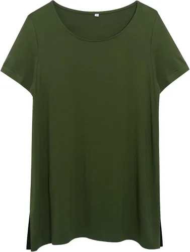 Miniatura 2 de Camisas de maternidad para mujer, manga corta, dobladillo dividido, ropa de embarazo
