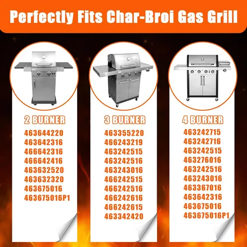 Miniatura 3 de Uniflasy Piezas de repuesto para Char-Broil Commercial 463644220 463642316 466642316 466642416 463675016 parrilla de gas de 2 quemadores, tubo